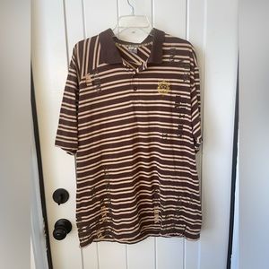 XXIII Lebron James L23 Logo Nike Polo Sz Large L Lion Crest Brown